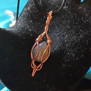 Elegant Copper Wire Wrapped Smoky Quartz Pendant Necklace